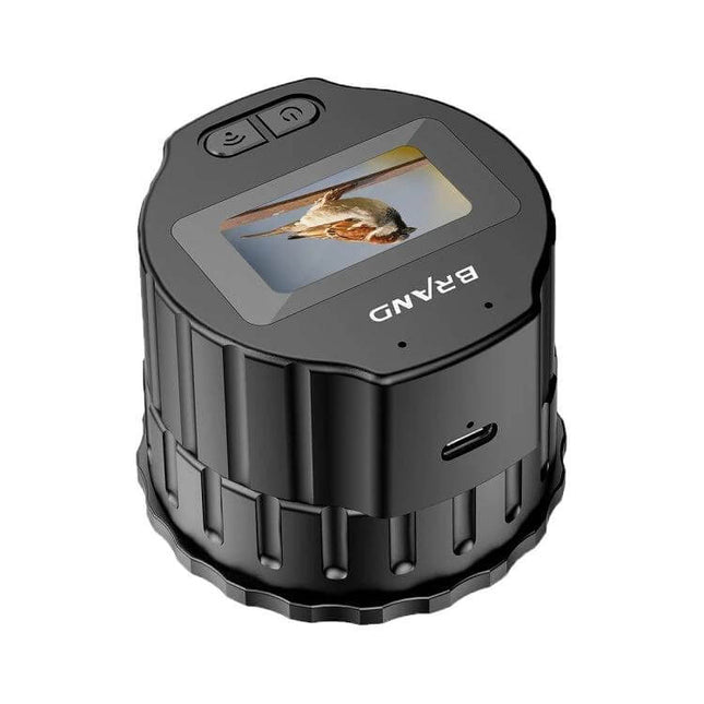 Portable Eyepiece Camera With 1.5 Inch Screen For On The Go Viewing compact 1080p eyepiece camera showing bird on 1.5-inch display, 150min battery
