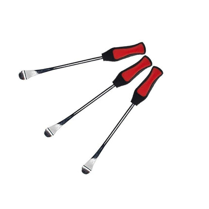 Compact Tire Repair Kit for Car and Motorcycle Use - three curved-head tire levers with red ergonomic handles for quick roadside plug repairs