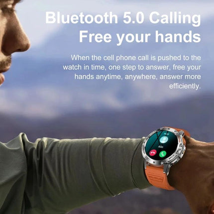 Smart Watch for Daily Health Monitoring and Notifications showing Bluetooth calling feature on wrist with incoming call screen