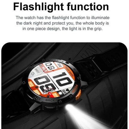 Smart Watch for Daily Health Monitoring and Notifications - rugged smartwatch with flashlight, heart rate and step tracking, Bluetooth alerts