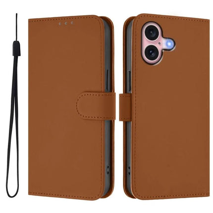 Leather Phone Case With Lanyard For Daily Carry - brown protective leather wallet-style phone case with detachable lanyard