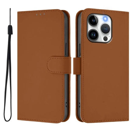 Leather Phone Case With Card Holder For Everyday Carry — slim brown wallet case with card slots, cash pocket, stand and wrist strap