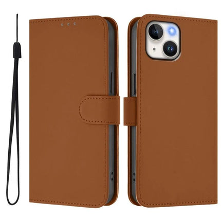 Leather Phone Case With Lanyard in brown PU leather with card slots, adjustable lanyard and stand for hands-free use