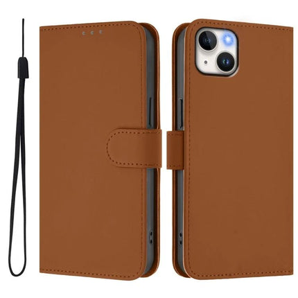 Leather Phone Case With Lanyard For Everyday Carry - brown PU leather wallet case with card slots, stand and detachable wrist lanyard