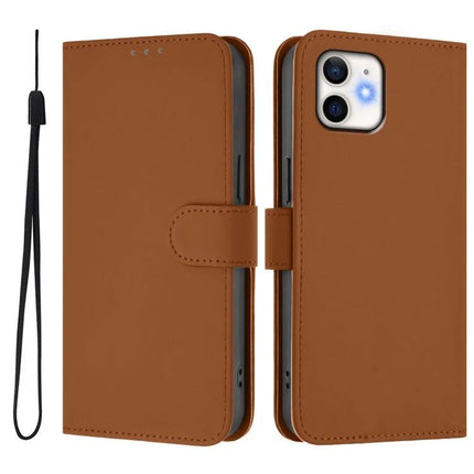 Leather Phone Case With Card Holder brown folio wallet style for iPhone with wrist strap, magnetic clasp and built-in card slots