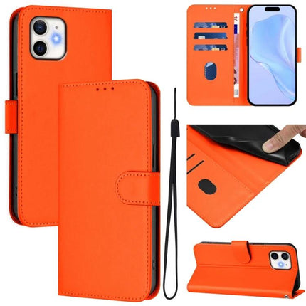 Leather Phone Case With Card Holder in orange PU leather with 3 card slots, TPU interior, wrist strap and hands-free stand