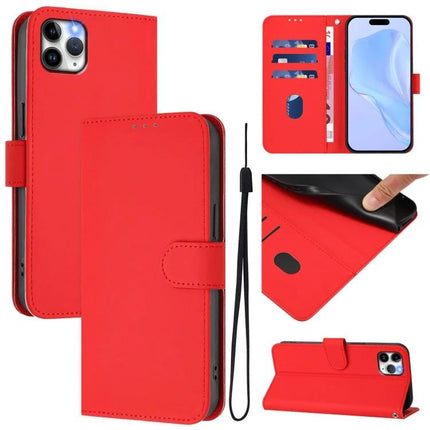 Daily Companion Leather Phone Case for Everyday Essentials red PU leather wallet case with card slots, cash pocket, wrist strap and hands-free stand