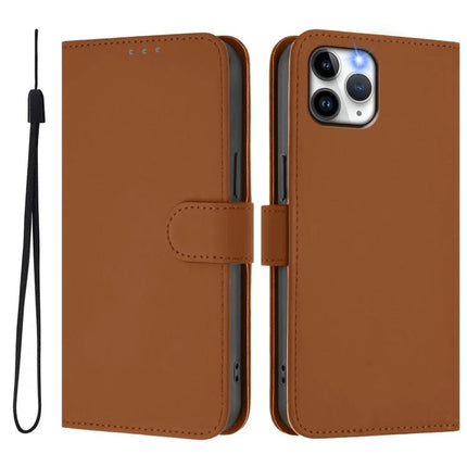 Leather Phone Case With Lanyard For Everyday Carry And Secure On The Go Access With Card Slot brown PU wallet case with wrist lanyard and card slots