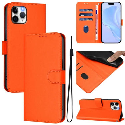 Leather Phone Case With Lanyard For Everyday Carry And Secure On The Go Access With Card Slot orange PU wallet-style case with wrist lanyard