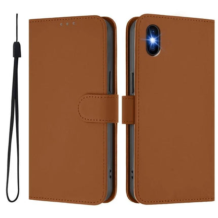 Leather Phone Case With Card Slots For Everyday Use brown folio wallet case with strap, card slots and kickstand for hands-free viewing