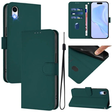 Phone Case With Lanyard For Everyday Protection While Carrying Essentials On The Go - teal PU leather wallet case with card slots, stand and wrist strap