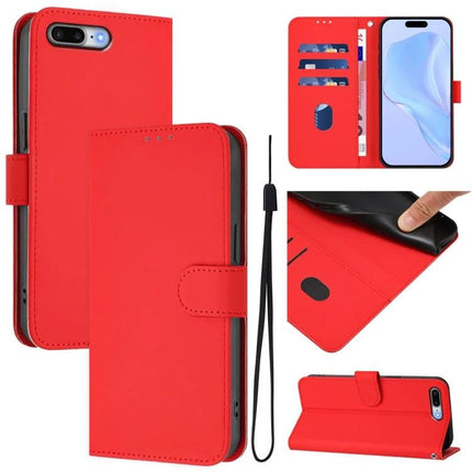 Protective Phone Case With Lanyard For Daily Carrying And On The Go Convenience For Busy Commutes And Errands - red PU leather wallet case with card slots and wrist lanyard