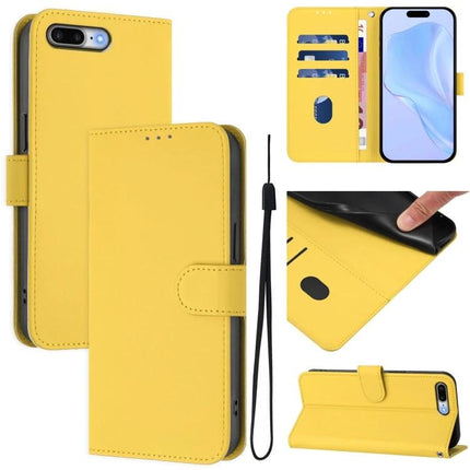 Protective Phone Case With Lanyard For Daily Carrying And On The Go Convenience For Busy Commutes And Errands - yellow PU leather wallet case with card slots and wrist lanyard