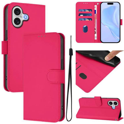 Leather Phone Case With Card Slots For Everyday Use - pink PU wallet case with card slots, cash compartment, adjustable stand and wrist strap