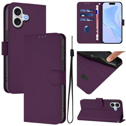 Leather Phone Case With Card Slots For Everyday Use purple PU wallet case with adjustable stand, card slots and cash compartment for iPhone