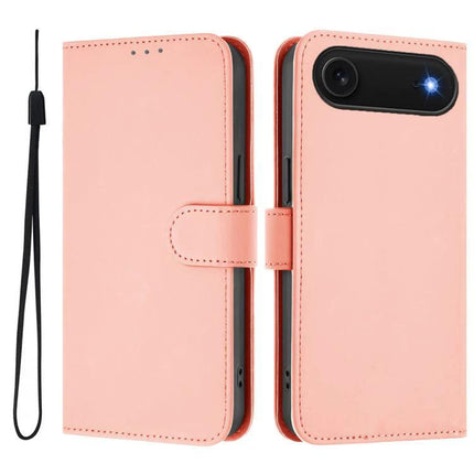 Daily Use Leather Phone Case With Card Holder For Everyday Essentials And Protection - pink PU leather wallet case with strap, card slots and camera cutout