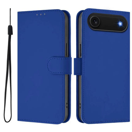 Daily Use Leather Phone Case With Card Holder For Everyday Essentials And Protection - blue PU leather wallet case with wrist strap