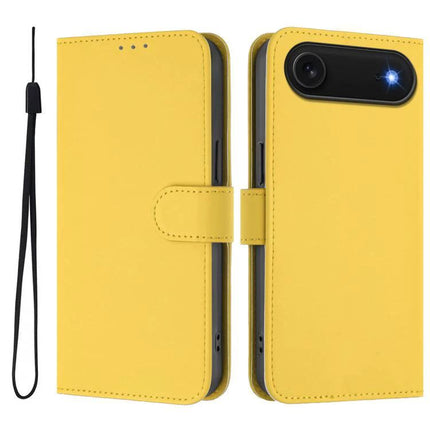 Daily Use Leather Phone Case With Card Holder For Everyday Essentials And Protection - yellow PU leather wallet case with wrist strap