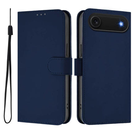 Daily Use Leather Phone Case With Card Holder For Everyday Essentials And Protection - navy PU leather wallet folio with wrist strap