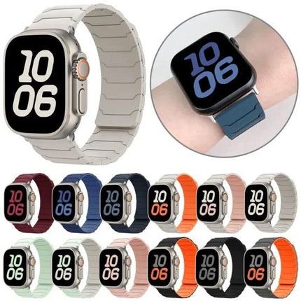 Magnetic Silicone Watch Band For Apple Watch 38-49mm