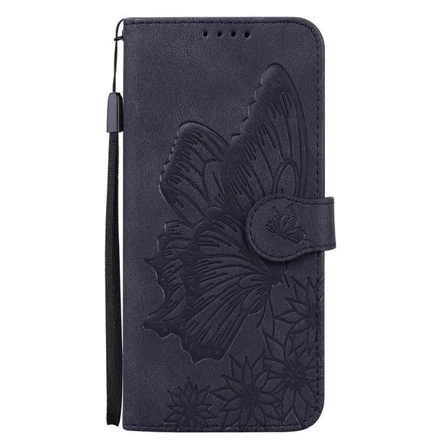 Butterflies Embossing Leather Phone Case With Card Slot | Syndmart