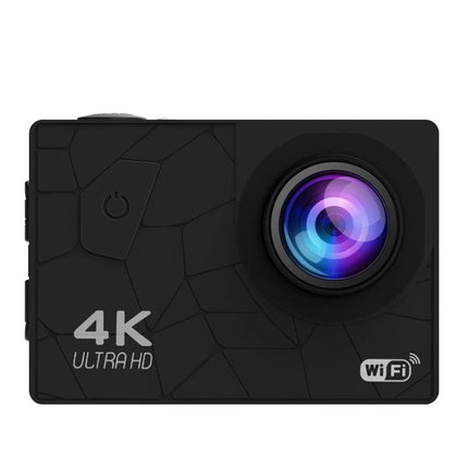 Versatile 4K WiFi Action Camera for Everyday Adventures - black 4K Ultra HD WiFi action camera with wide-angle lens