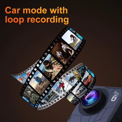 Versatile 4K WiFi Action Camera for Everyday Adventures showing car mode with loop recording and waterproof action scenes