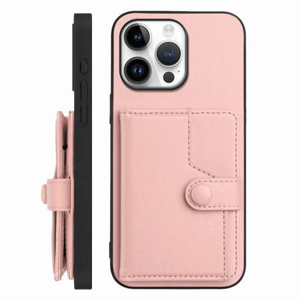 Practical Phone Case With Card Holder For Everyday Errands And Commute Daily Essentials - pink PU leather wallet phone case with snap closure