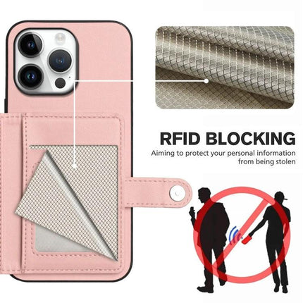 Practical Phone Case With Card Holder For Everyday Errands And Commute Daily Essentials with pink PU leather, TPU, built-in RFID blocking card holder