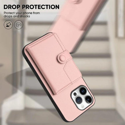 Practical Phone Case With Card Holder For Everyday Errands And Commute Daily Essentials - pink PU leather wallet phone case with card slot and drop protection