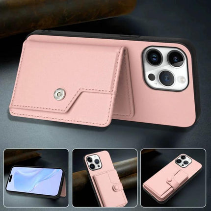 Practical Phone Case With Card Holder For Everyday Errands And Commute Daily Essentials - pink PU leather wallet case with card slot and snap