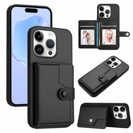 Practical Phone Case With Card Holder For Everyday Errands And Commute Daily Essentials - black PU leather wallet phone case with snap closure