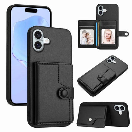 Practical Phone Case With Card Holder For Everyday Errands And Commute Daily Essentials - black PU leather wallet case with card slots and snap closure