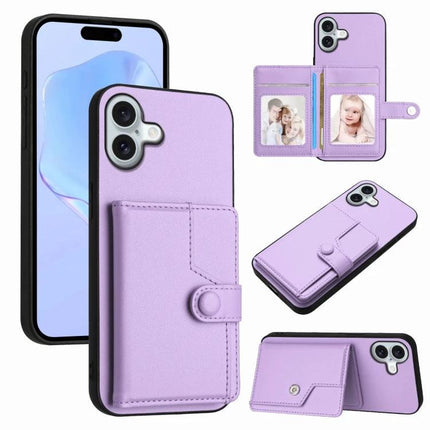 Practical Phone Case With Card Holder For Everyday Errands And Commute Daily Essentials - lavender PU leather wallet case with snap and card slots