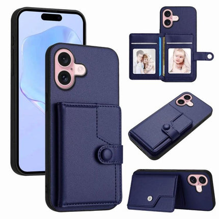 Practical Phone Case With Card Holder For Everyday Errands And Commute Daily Essentials navy PU leather wallet case with snap closure and card slots