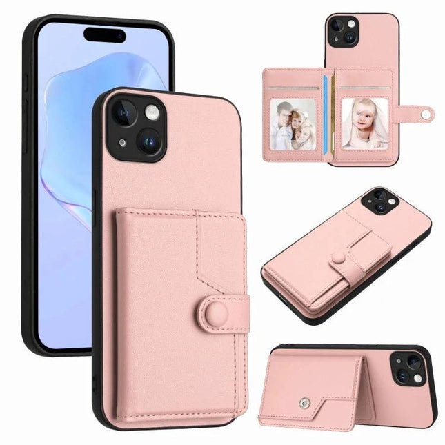 Essential Phone Case With Card Storage For Everyday Errands - slim pink PU leather wallet phone case with built-in card slots and magnetic closure