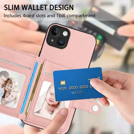 Essential Phone Case With Card Storage For Everyday Errands slim pink PU leather wallet case showing card slots and card being inserted
