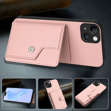Essential Phone Case With Card Storage For Everyday Errands - slim pink PU leather wallet case with card slot and snap closure