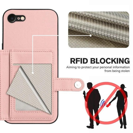Phone Wallet Case With Integrated Cardholder pink PU leather phone case with RFID blocking card slots and cash pocket