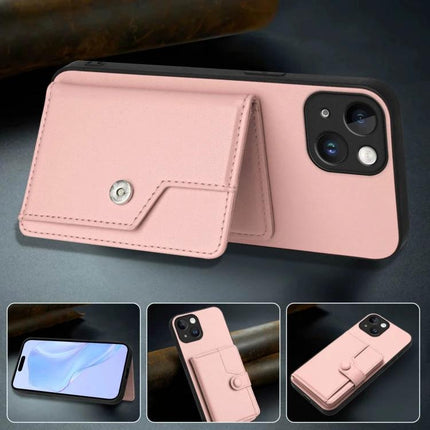 Essential Protective Phone Case With Built In Card Wallet in pink PU leather with TPU inner layer and secure card slot