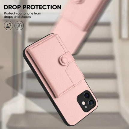 Protective Phone Case With Card Holder For Everyday Carry - slim pink PU leather wallet case with card slot and drop protection