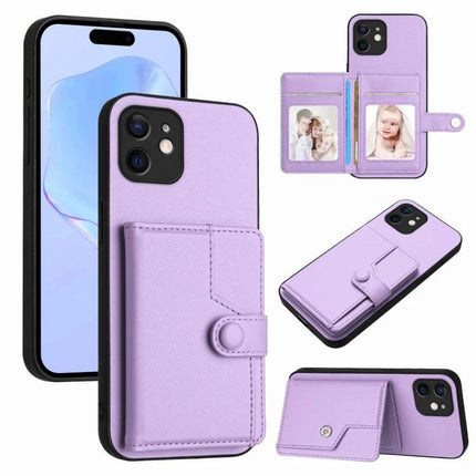 Protective Phone Case With Card Holder For Everyday Carry slim PU leather wallet case in lavender with built-in card slots and kickstand
