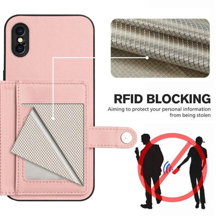 Pink RFID blocking wallet phone case showing card slot and material close-up - Versatile Card Slot Phone Case For Everyday Carry And Quick Errands On The Go Daily
