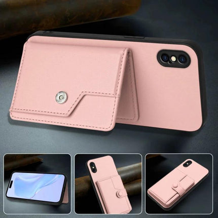 Versatile Card Slot Phone Case For Everyday Carry And Quick Errands On The Go Daily - pink wallet-style phone case with built-in card slot and kickstand