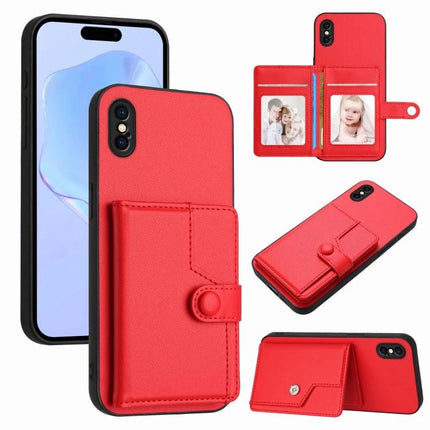 Versatile Card Slot Phone Case For Everyday Carry And Quick Errands On The Go Daily red wallet-style phone case with card slot and kickstand