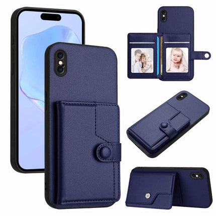 Versatile Card Slot Phone Case For Everyday Carry And Quick Errands On The Go Daily - navy blue wallet phone case with built-in card slot and kickstand