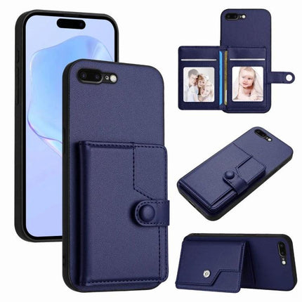 Versatile Card Slot Phone Case For Everyday Carry And Quick Errands On The Go Daily navy blue wallet-style phone case with card slot and kickstand