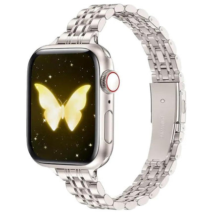 Metal Beaded Slingshot Buckle Apple Watch Band 38-49mm