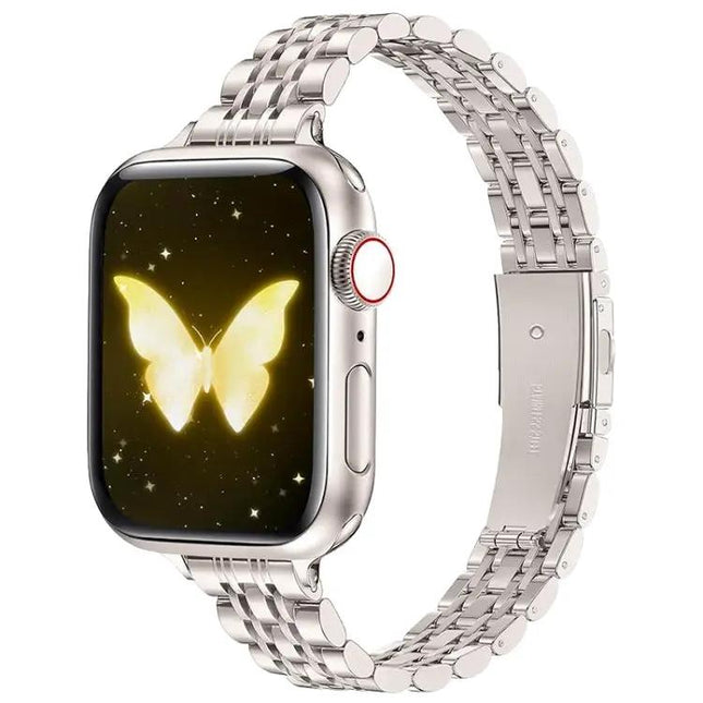 Metal Beaded Slingshot Buckle Apple Watch Band 38-49mm | Syndmart
