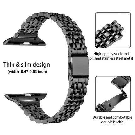 Metal Beaded Slingshot Buckle Apple Watch Band 38-49mm